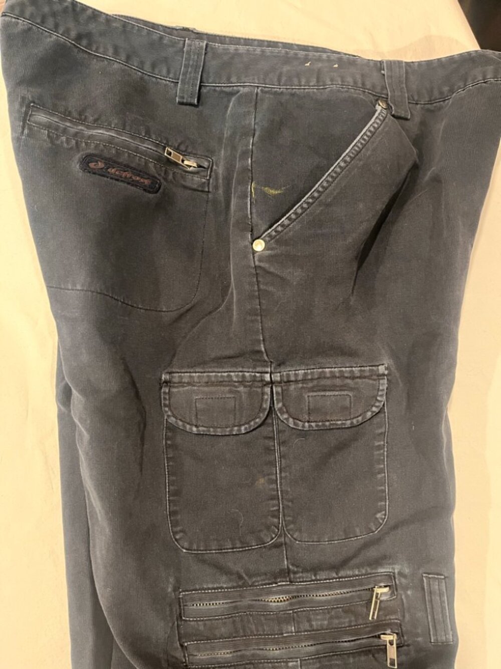 Vintage Defrost Evolution Y2K Tactical Cargo Pants Multi-Pocket Faded Black 34